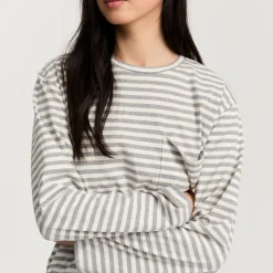 Aiayu bluse - Circular Long Sleeve grey melange