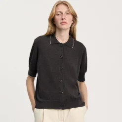 Aiayu cardigan - Disha dark brown melange