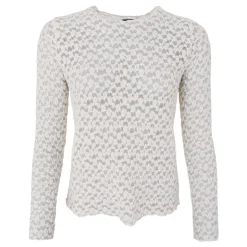 Black Colour bluse - Blair LS Lace off white