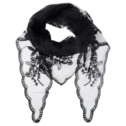 Black Colour tørklæde - Miriana Triangle Lace black