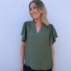 Co'couture bluse - Hera Frill army