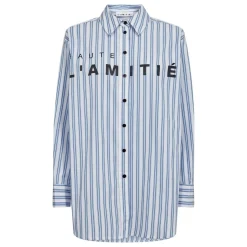 Haute L'amitié skjorte - Boy Stripe Logo white blue stripe