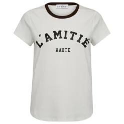 Haute L'amitié t-shirt - Neckline Logo off-white/mocca