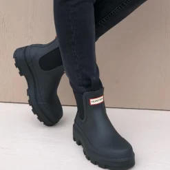 Hunter gummistøvler - Unisex Elements Elastic Chelsea blk/black