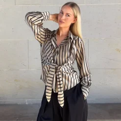 Karmamia Copenhagen skjorte - Lee tan stripe