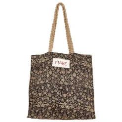 M.A.B.E taske - Blockprint And Jute Tote sort