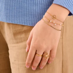 Pernille Corydon armbånd - B-434 Ocean Pearl guldbelagt