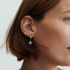 Pernille Corydon øreringe - E-321 Blue Sky guldbelagt