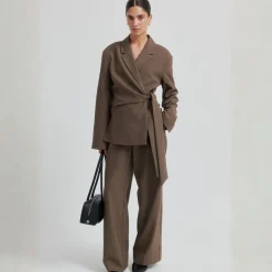 Second Female blazer - Dakota Wrap mid brown melange