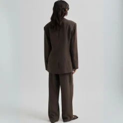 Second Female bukser - Lino chocolate brown