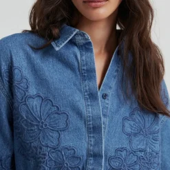 Second Female skjorte - Cornelia Denim blue denim