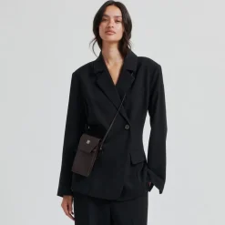 Second Female taske - Verla Leather Phone chocolate plum