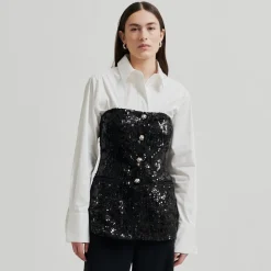 Second Female top - Flakes black