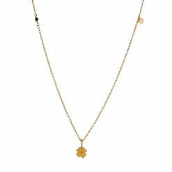 Stine A halskæde - 2008 Pendant Chain With Petit Coin And Black Spinel guldbelagt