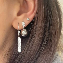Stine A ørering - 1338 Big Dot Creol W. Splash sølv