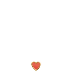 Stine A ørering - 1181 Coral Petit Love Heart Coral Enamel guldbelagt