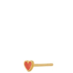Stine A ørering - 1181 Coral Petit Love Heart Coral Enamel guldbelagt