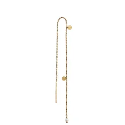 Stine A ørering - 1126 Dangling Petit Coin and Stone white pearl guldbelagt