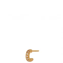 Stine A ørering - 1244 Tres Petit creol with white stones guldbelagt