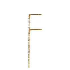 Stine A ørering - 1337 Twin Flow W. Stones, Chain & Pearls guldbelagt