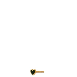Stine A ørestik - 1181 Petit Love Heart black enamel guldbelagt