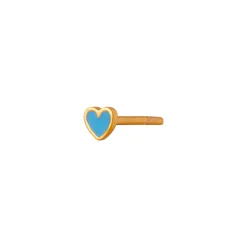 Stine A ørestik - 1181 Petit Love Heart light blue enamel guldbelagt